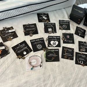 16 Alex and Ani gold and silver bracelets